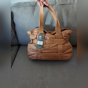 Donald J Pliner Large Leather Purse In Camel Color